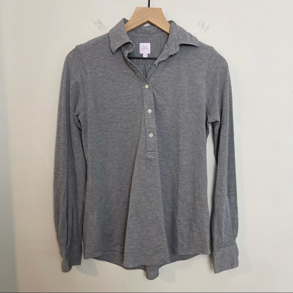 ANN MASBURN- Popover Cotton Blouse Grey